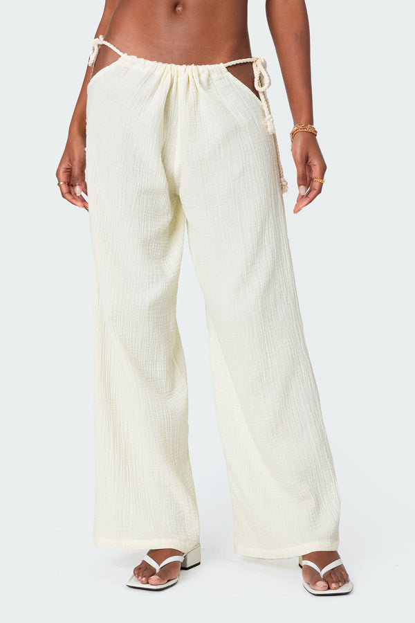 Leoni Side Tie Cotton Gauze Pants view 2