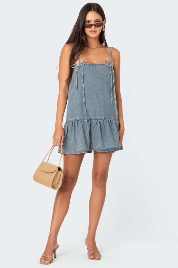 Dylan Denim Mini Dress view 2