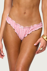 Pip Striped Ruffle Edge Bikini Bottom