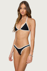 Dina Contrast Triangle Bikini Top