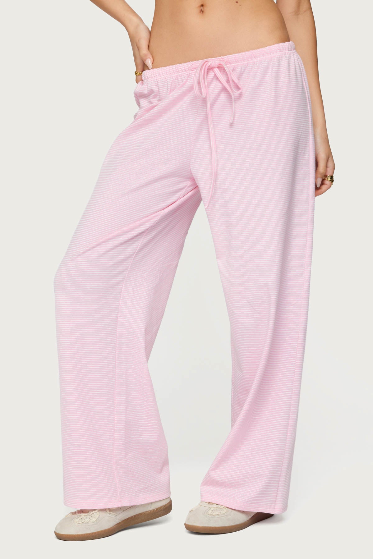 Petite Olivia Striped Loose Fit Pants