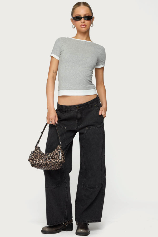 Petite Ayla Low Rise Baggy Carpenter Jeans view 1