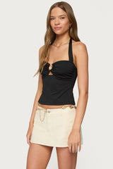 Delcy Cut Out Halter Top