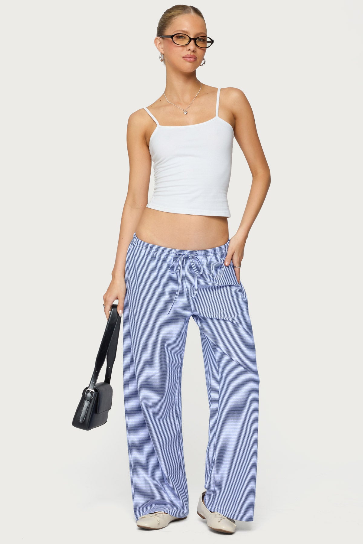 Petite Olivia Striped Loose Fit Pants