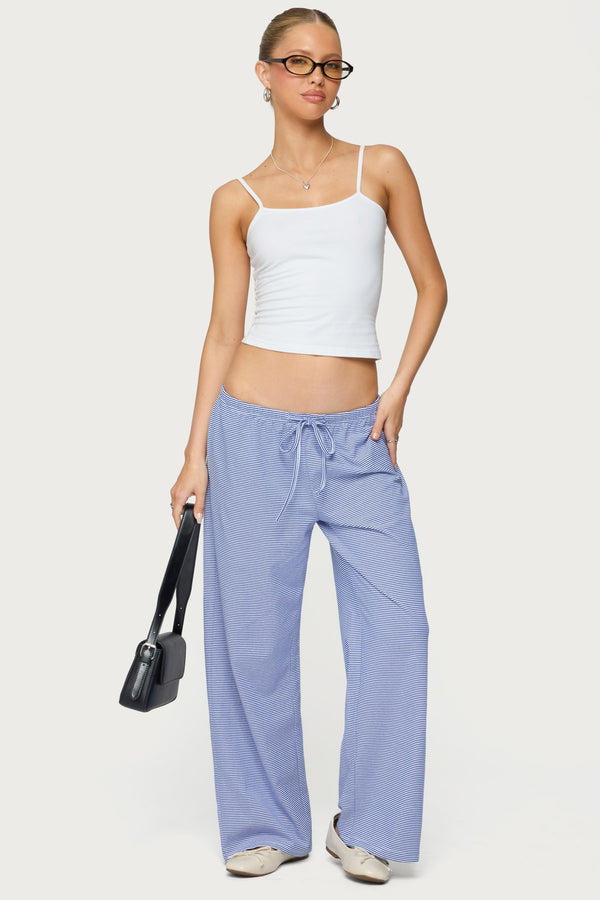 Petite Olivia Striped Loose Fit Pants view 1
