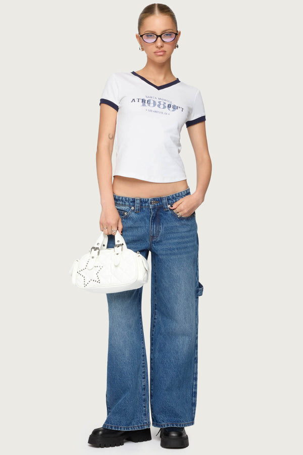 Petite Carpenter Low Rise Baggy Jeans view 1