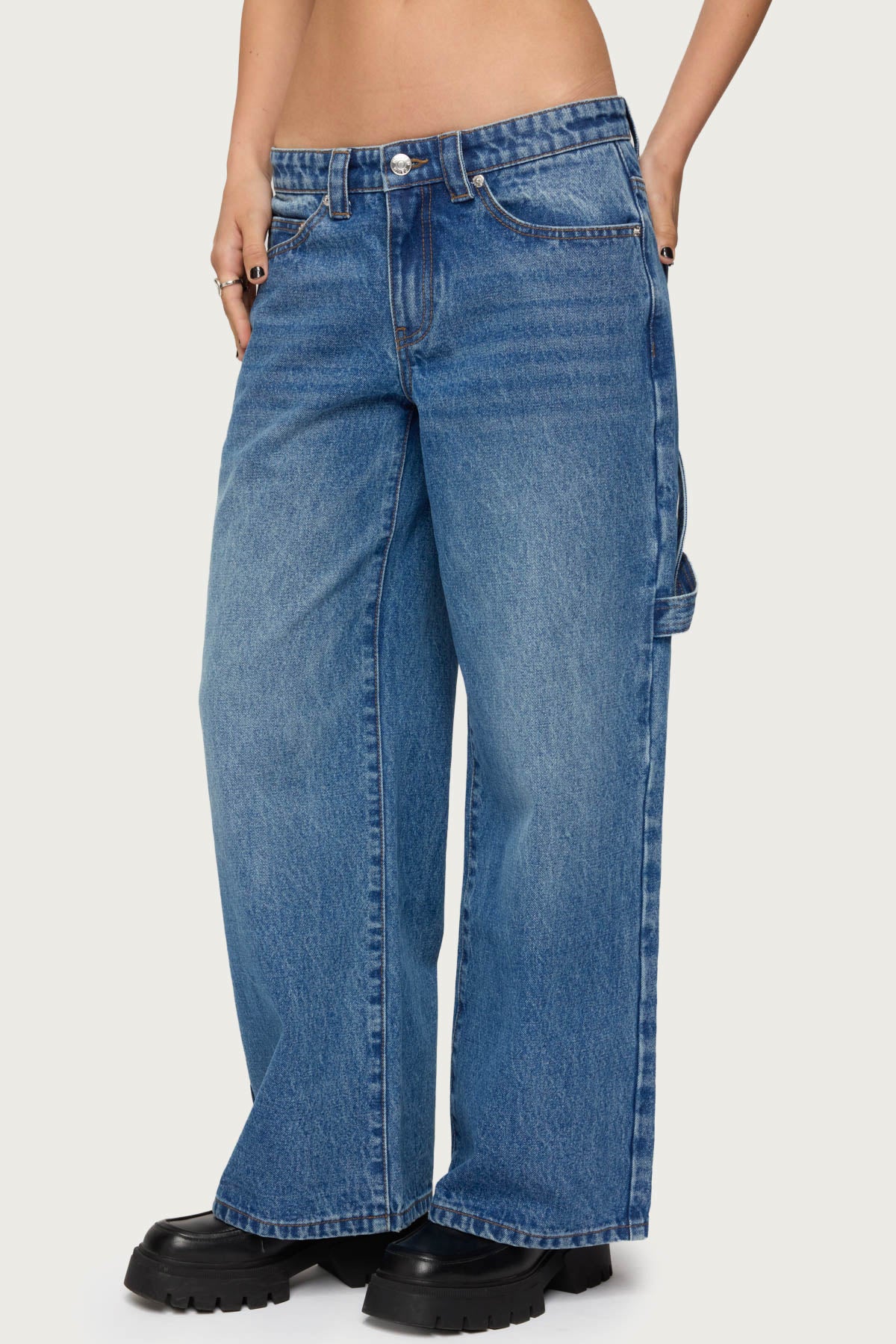 Petite Carpenter Low Rise Baggy Jeans