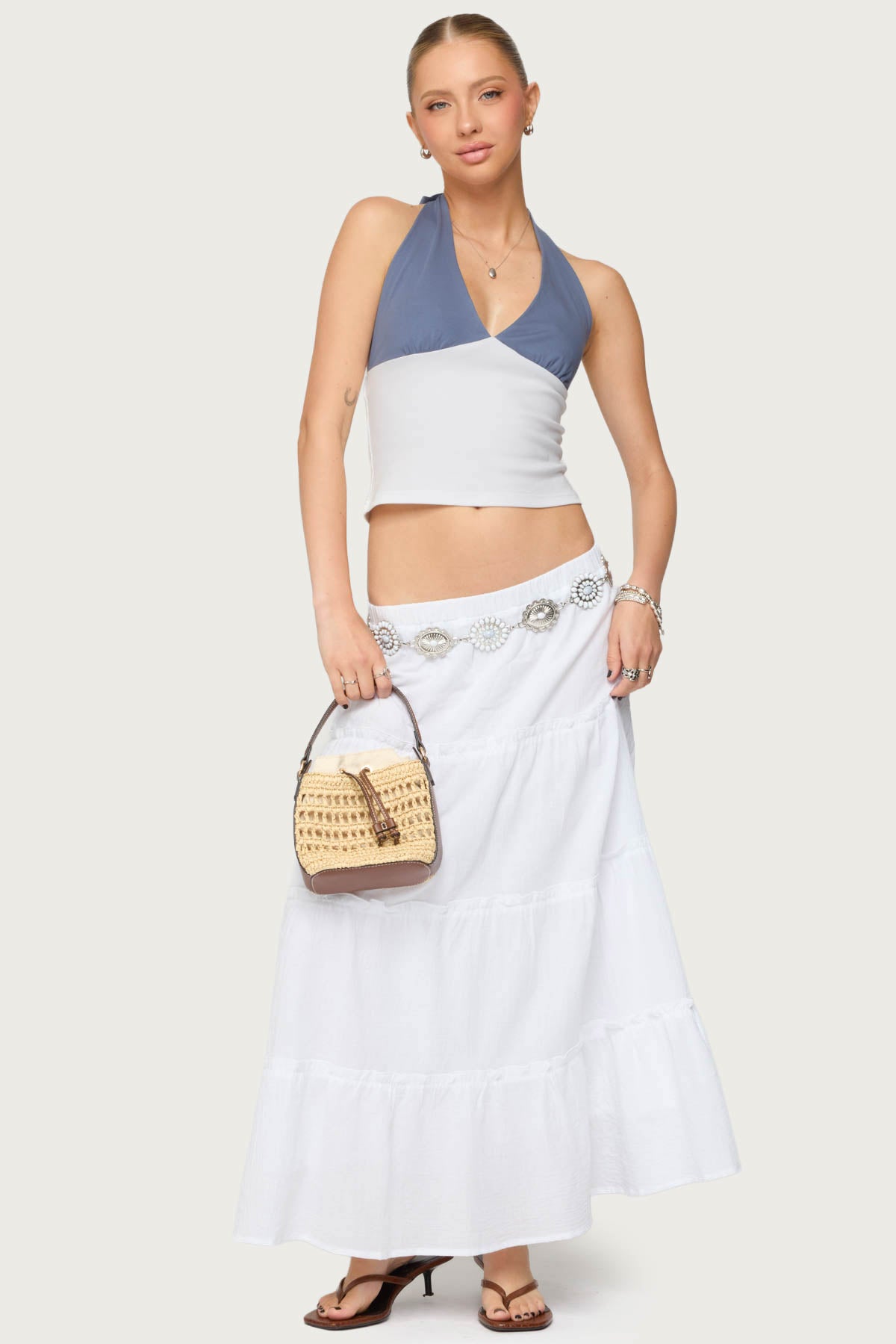Janna Color Block Halter Top