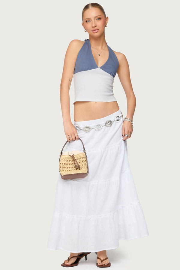 Petite Charlotte Tiered Maxi Skirt view 1