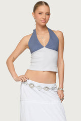 Janna Color Block Halter Top