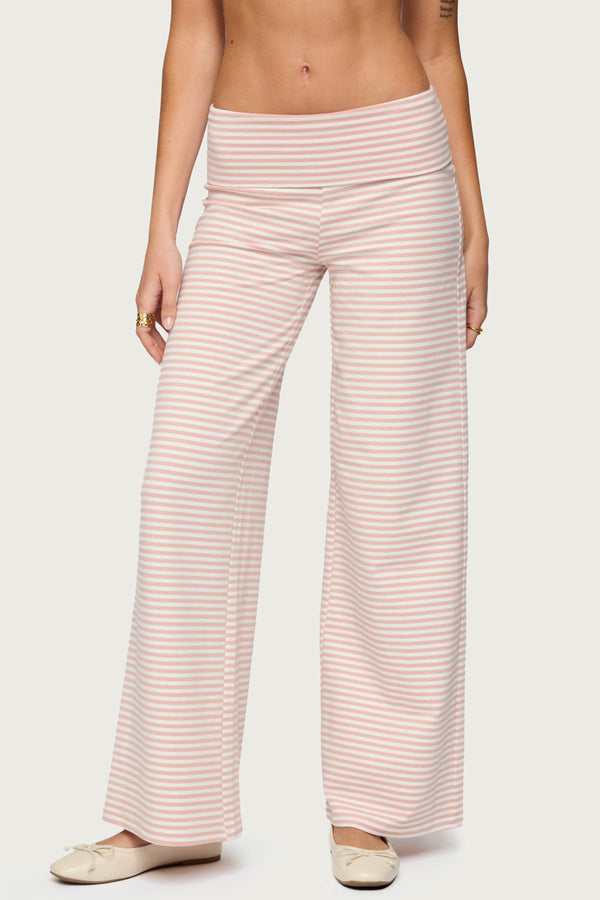 Lilah Striped Fold Over Pants view 2