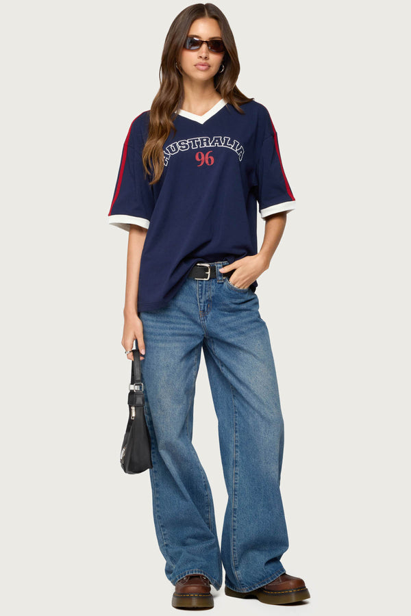Australia 96 Contrast Oversized T Shirt view 2