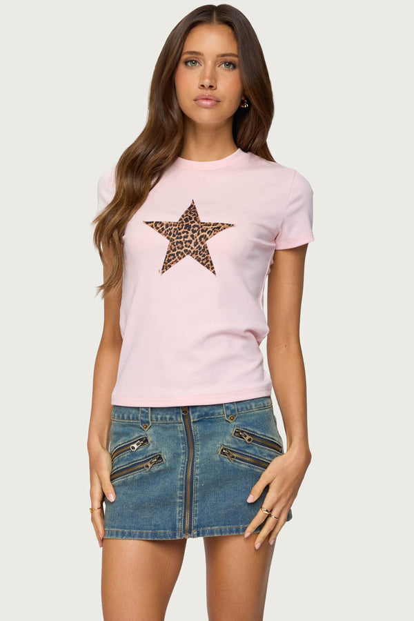 Narla Leopard Star T Shirt view 1