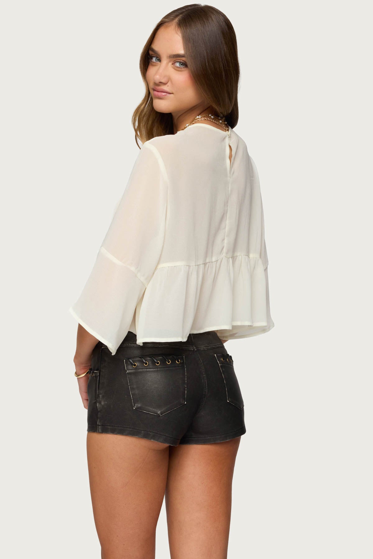 Missey Ruffled Chiffon Top