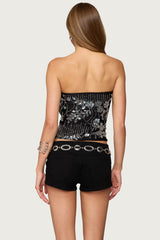 Zelda Bead & Sequin Strapless Top