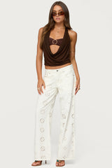 Eyelet Low Rise Baggy Jeans