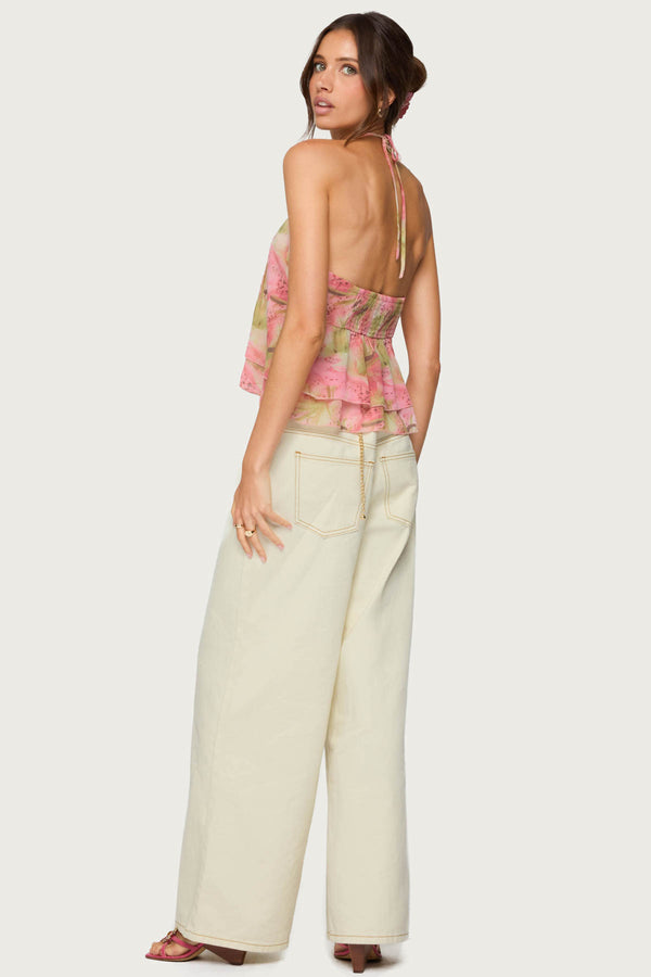 Dragon Lily Layered Chiffon Halter top view 2