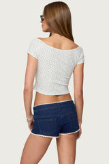 Perry Floral Boat Neck Top