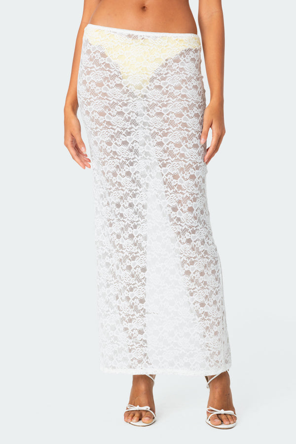 Oceana Sheer Lace Maxi Skirt view 2