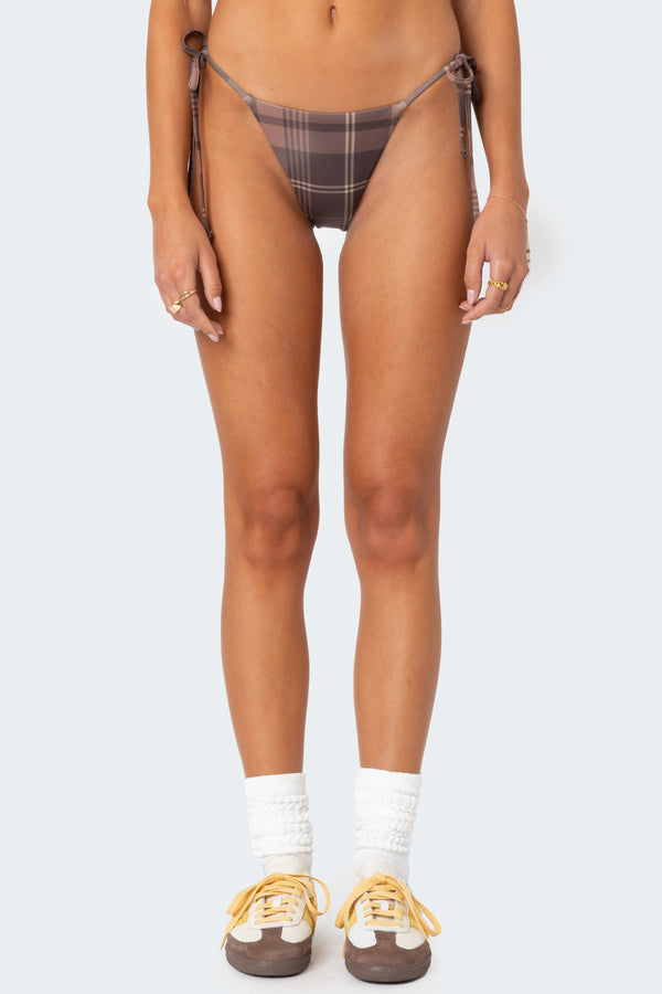 Wilhelmina Plaid String Bikini Bottom view 2