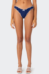 Golden Ruffle Edge Bikini Bottom
