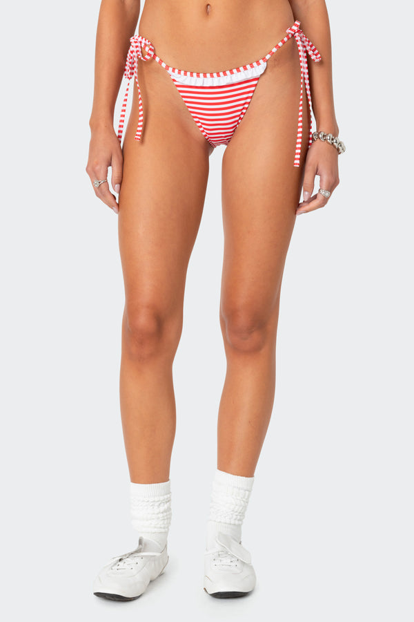 Zora Striped String Bikini Bottom view 2