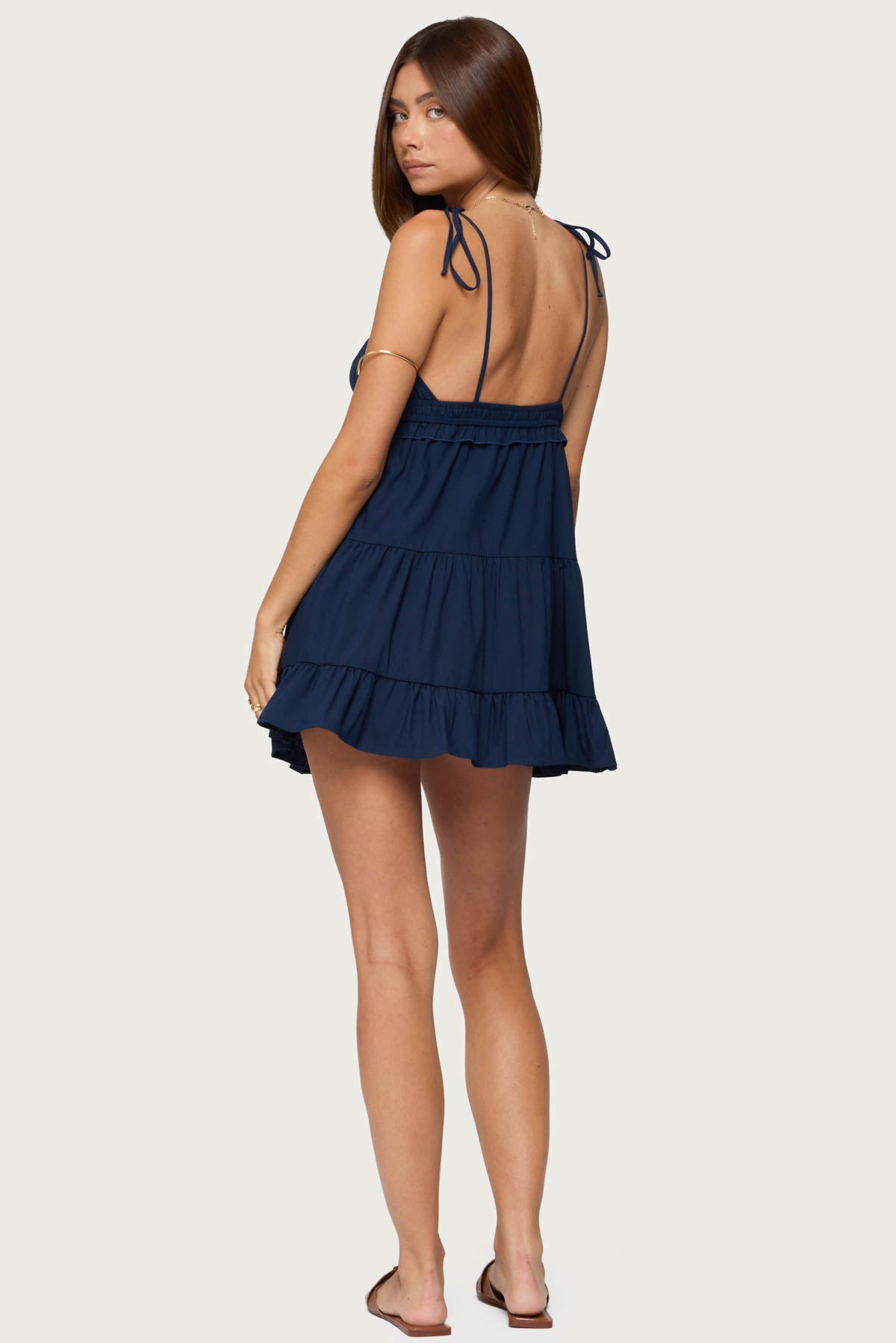 Sontana Ruched Tiered Mini Dress