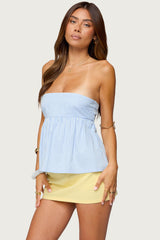 Maddie Strapless Striped Babydoll Top