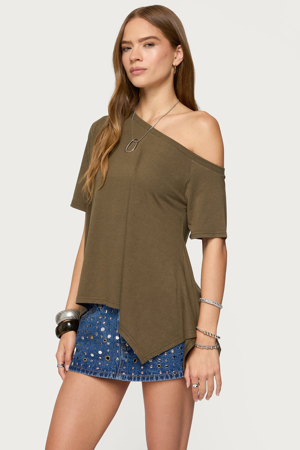 Josy Off Shoulder Handkerchief Top