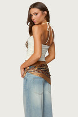 Zoee Twisted Textured Halter Top