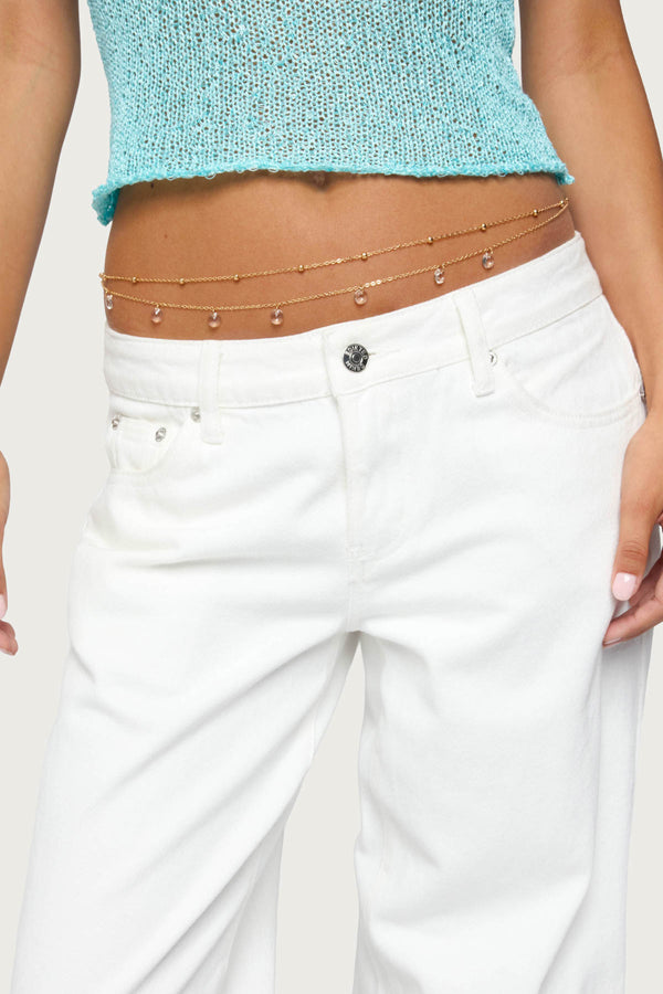 Gem & Bead Double Belly Chain view 1