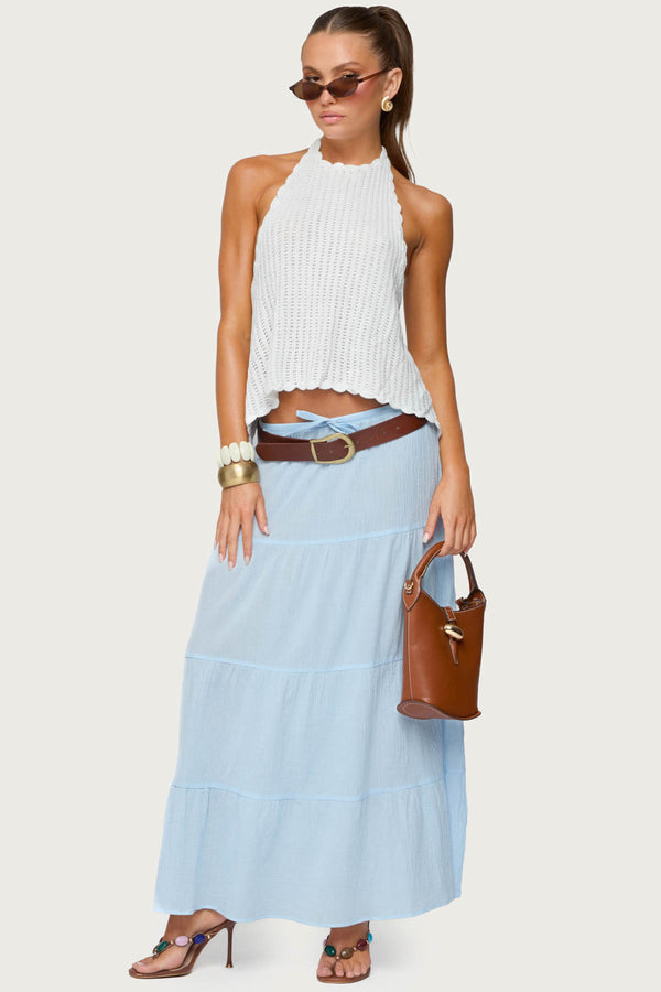 Kaila Cotton Tiered Maxi Skirt view 1