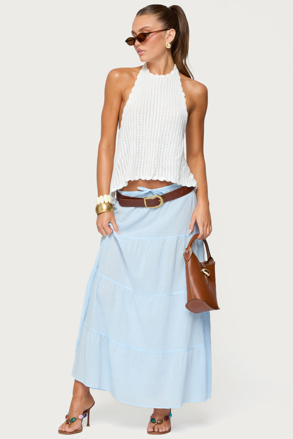 Ivey Backless Crochet Halter Top view 2