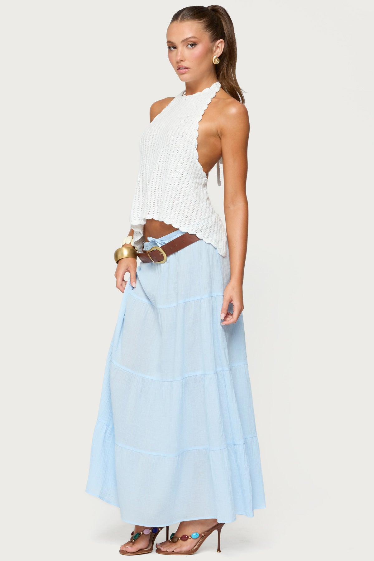 Ivey Backless Crochet Halter Top
