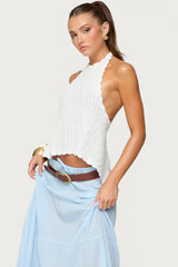 Ivey Backless Crochet Halter Top