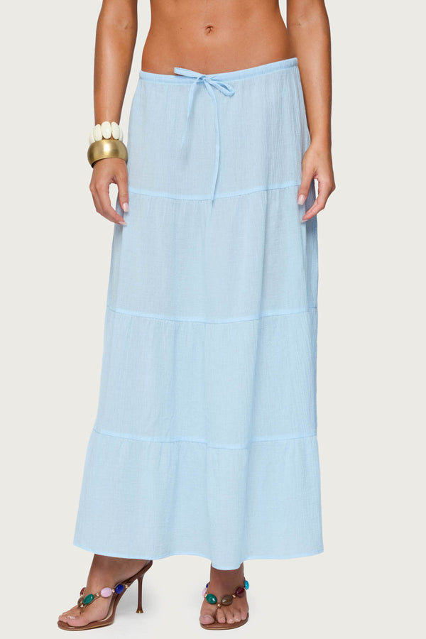 Kaila Cotton Tiered Maxi Skirt view 2