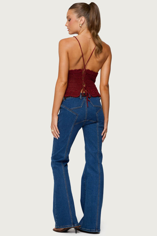 Starrie Panel Stitch Low Rise Bootcut Jeans view 2