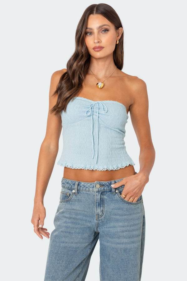 Lacey Knit Tube Top view 1