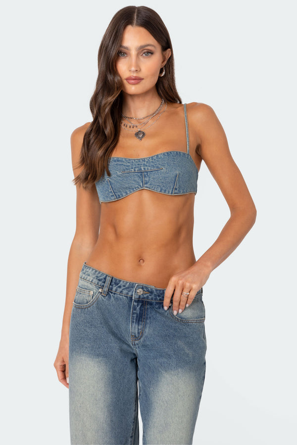 Brandy Denim Bralette view 1