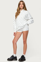 Chelsie Polka Dot Foldover Shorts