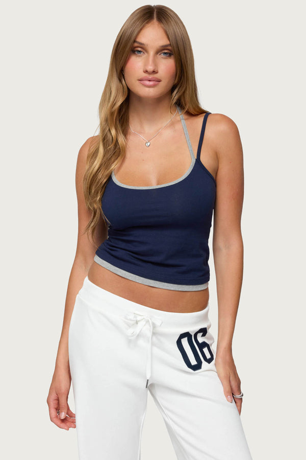 Roya Layered Halter Tank Top view 1