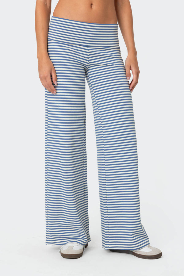 Lilah Striped Fold Over Pants view 2