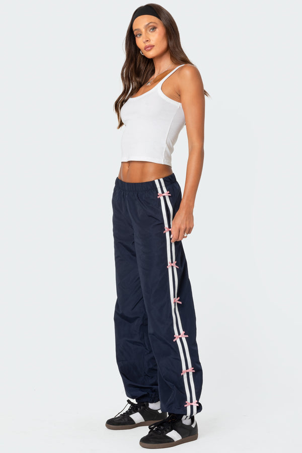 Bow Stripe Nylon Track Pants view 1