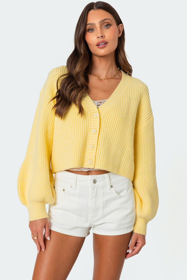 Sabrina Chunky Knit Cropped Cardigan view 1