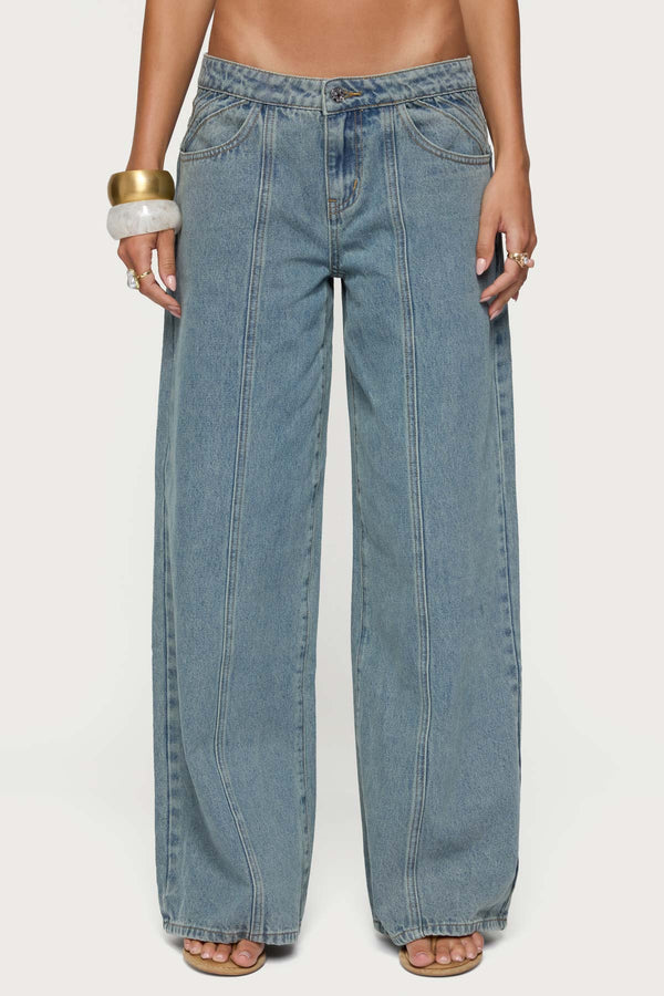 Stitch & Pleat Low Rise Baggy Jeans view 2