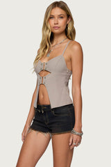 Shay Split Front Buckle Tank Top