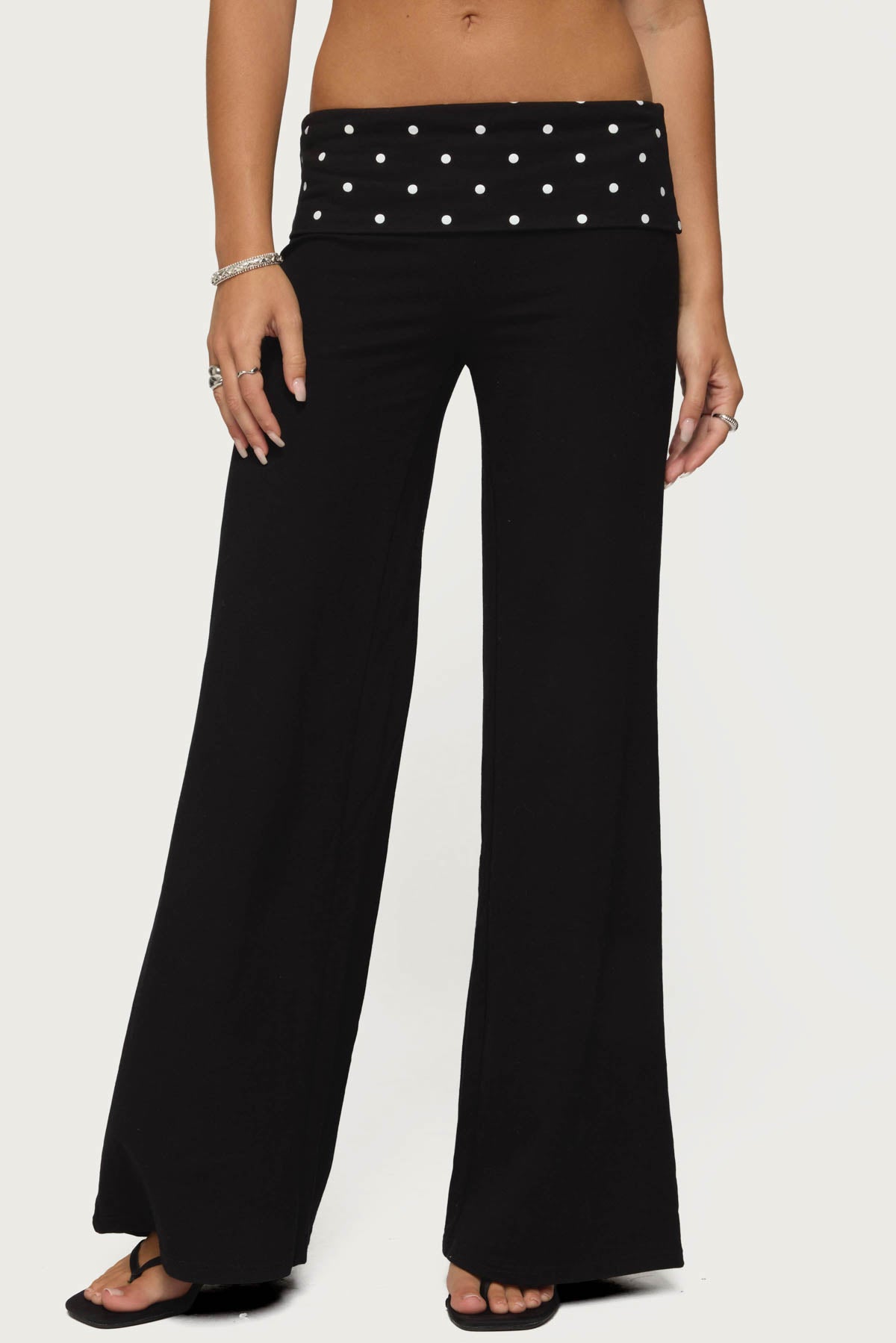 Reeva Polka Dot Foldover Pants