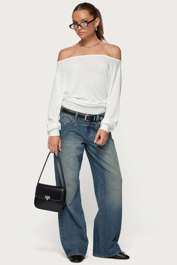 Nannie Off Shoulder Oversized Top view 2