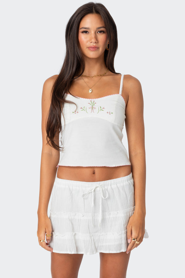 Prairie Embroidered Tank Top view 1