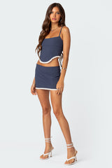 Thora Woven Lace Up Corset
